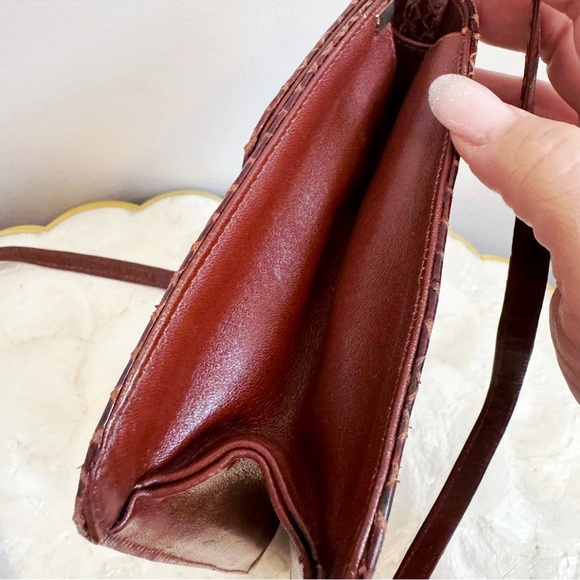 Vintage Brown Italian Snakeskin Small Bag Classic Elegant Preppy - Picture 7 of 16